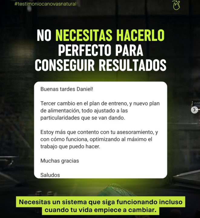 Mensaje de un alumno: no necesitas hacerlo perfecto para conseguir resultados