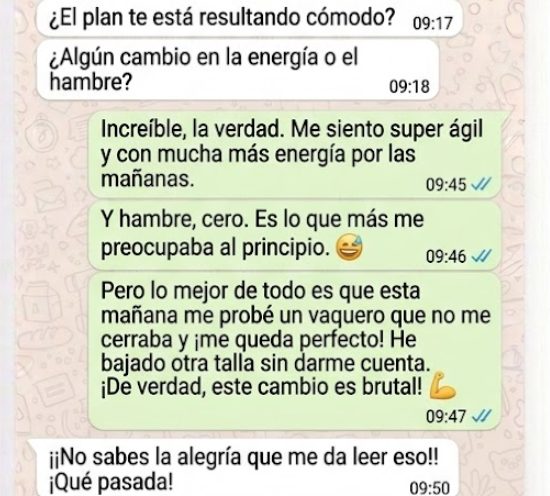 Testimonio real por WhatsApp de una alumna sobre su energía y su ropa