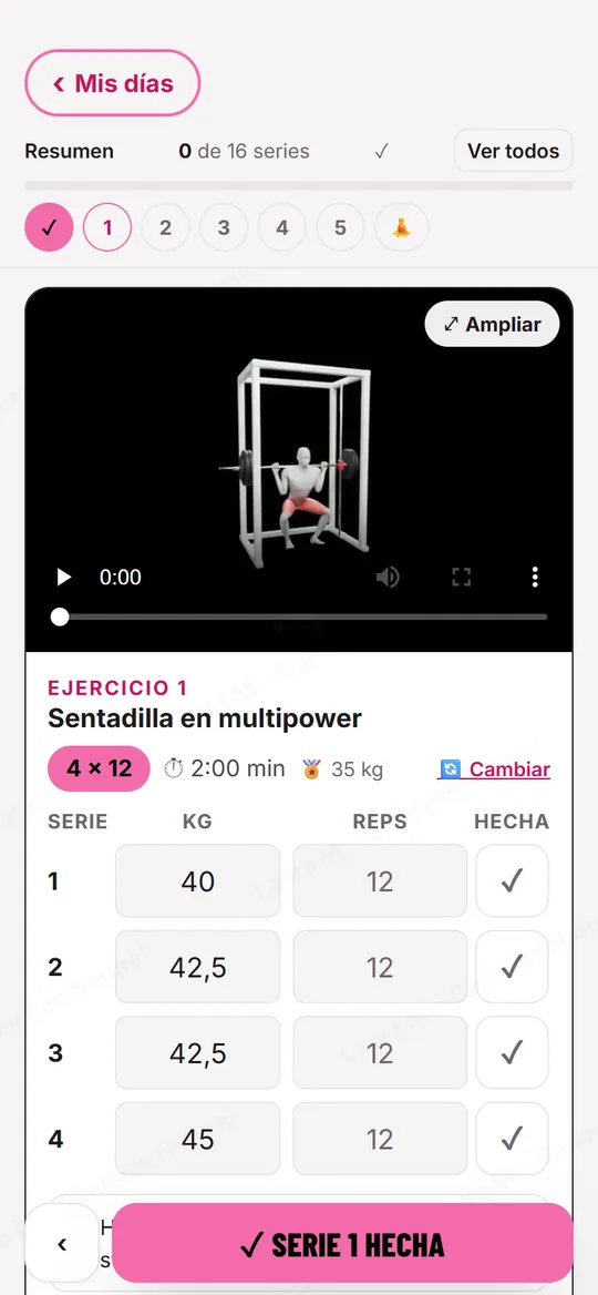 Entreno del día